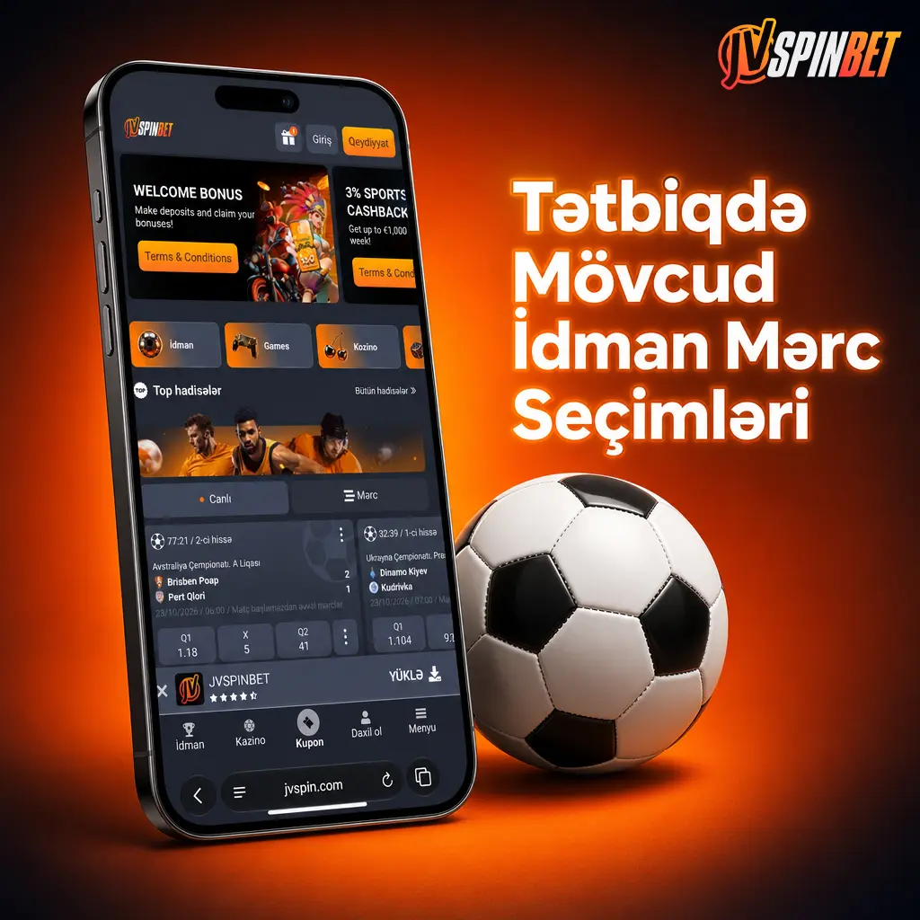 Tətbiqdə futbol, basketbol, tennis və digər idman növlərinə matçdan əvvəl və canlı mərc seçimləri